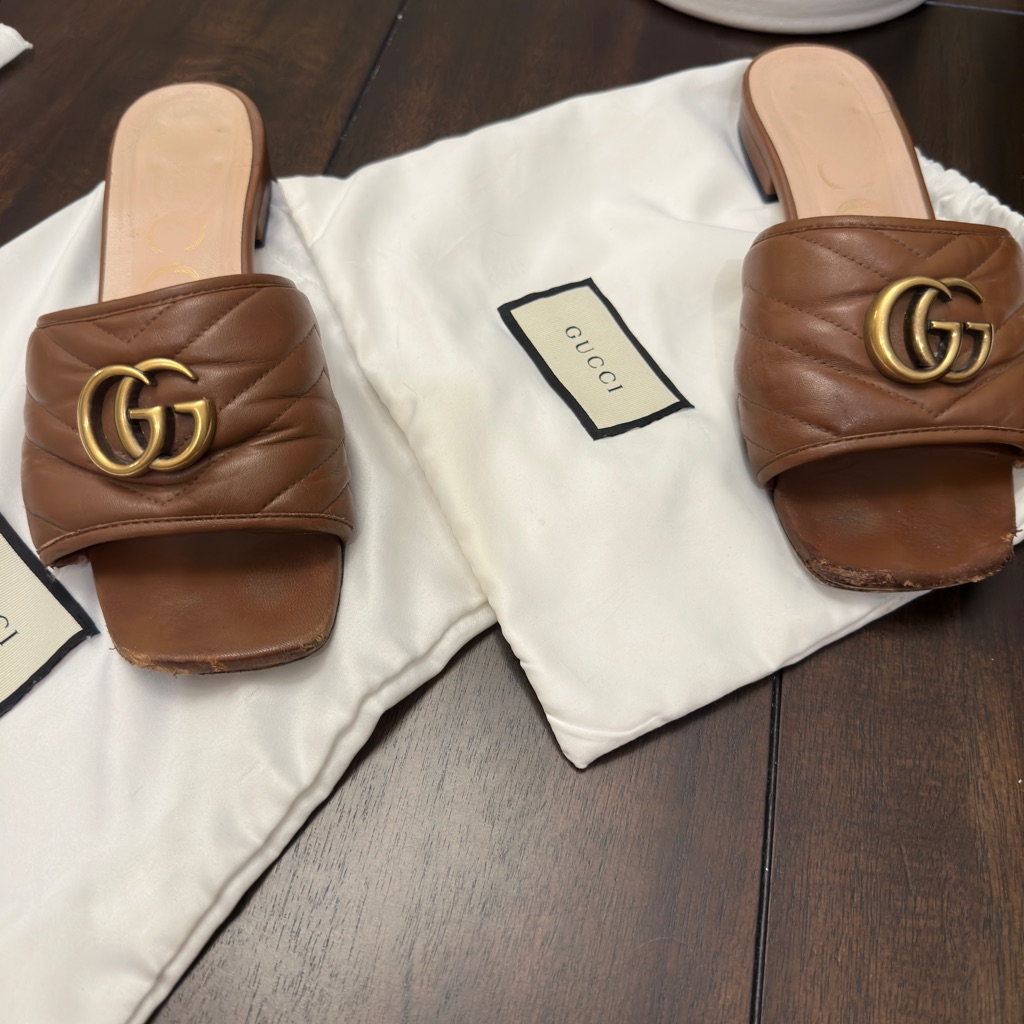 Authentic Gucci Camel Brown Sandals